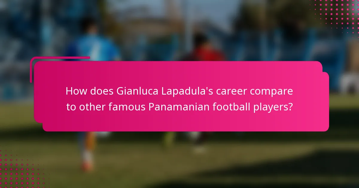 How does Gianluca Lapadula's career compare to other famous Panamanian football players?