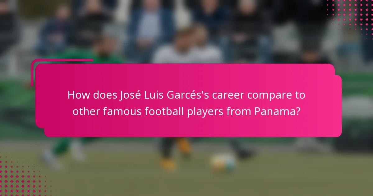 How does José Luis Garcés's career compare to other famous football players from Panama?