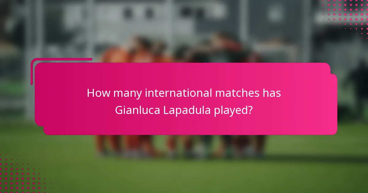 How many international matches has Gianluca Lapadula played?