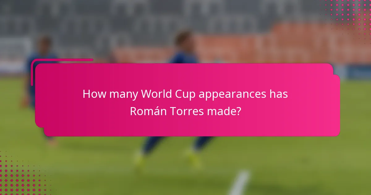 How many World Cup appearances has Román Torres made?