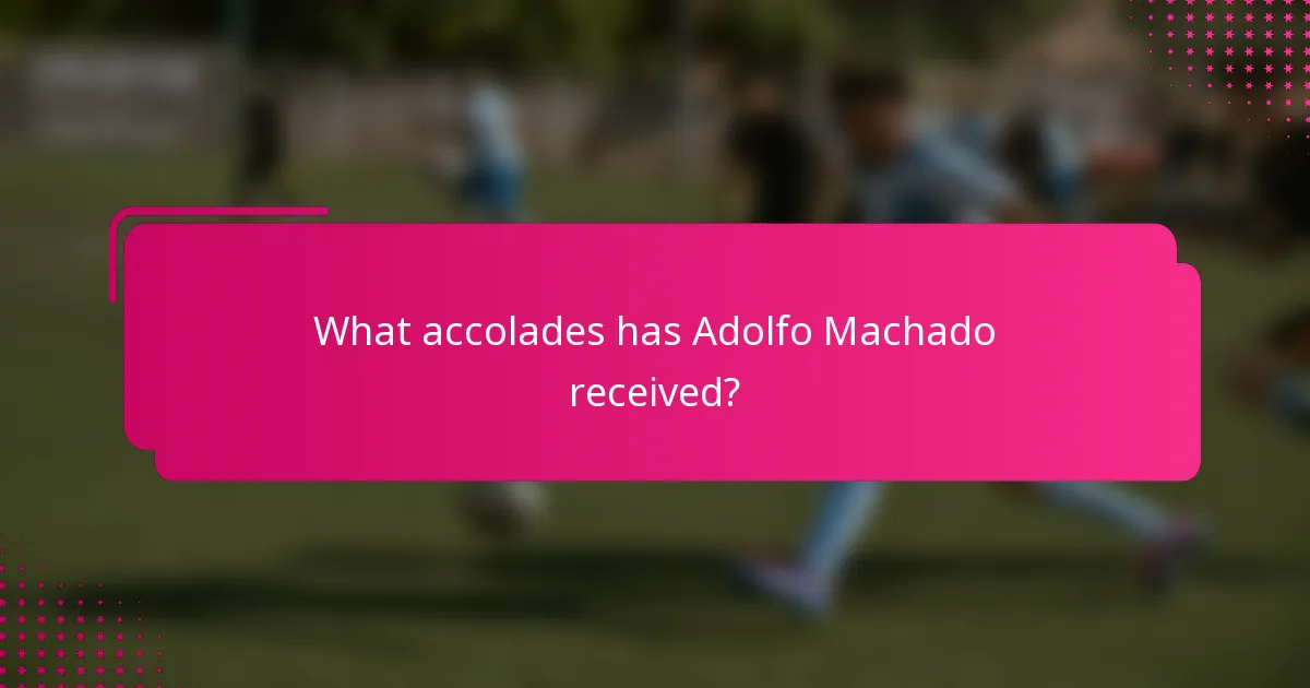 What accolades has Adolfo Machado received?