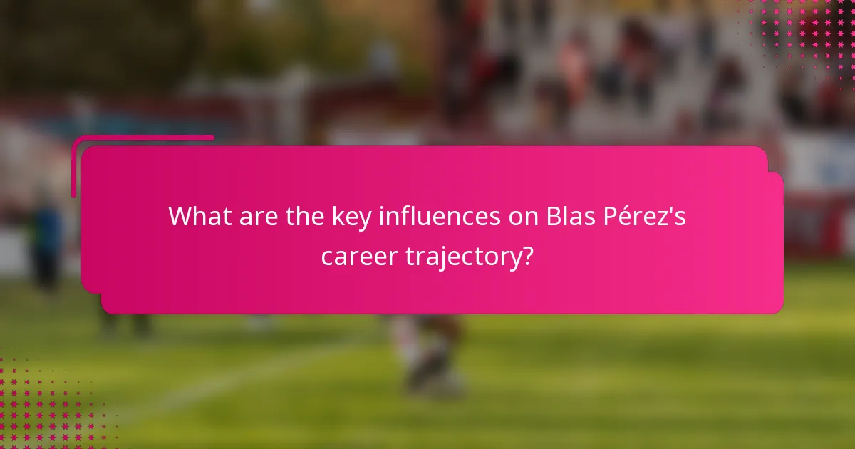 What are the key influences on Blas Pérez's career trajectory?