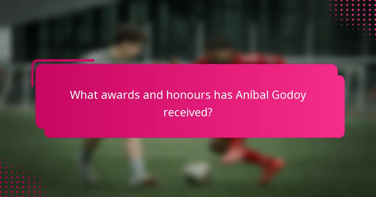 What awards and honours has Aníbal Godoy received?
