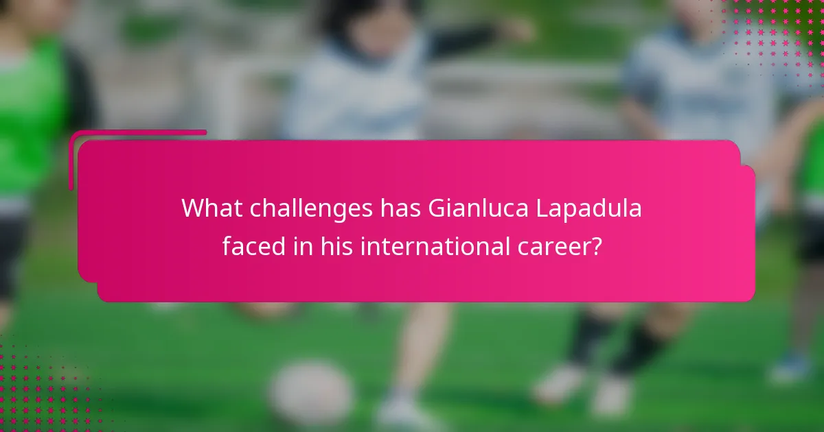 What challenges has Gianluca Lapadula faced in his international career?