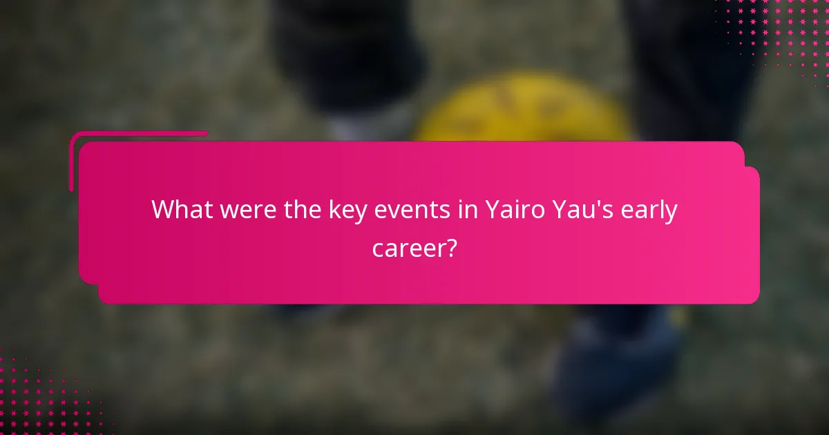 What were the key events in Yairo Yau's early career?